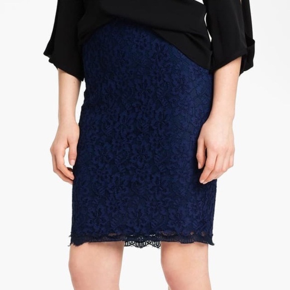 DVF Diane Von Furstenberg Scotia Lace Pencil Skirt